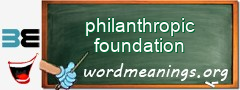 WordMeaning blackboard for philanthropic foundation